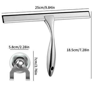 Tergivetro Doccia in Acciaio Inossidabile con 3 Ganci - Tergivetro Professionale Anti-Impronta per Porte Doccia e Finestre del Bagno - Product Image 3