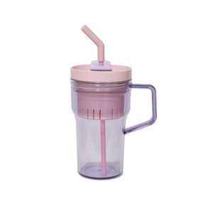 Home Office 22Oz 680Ml Transparent Travel Car Stylish <b>Drinking</b> Tumbler Water Bottle Cup Mug Suitable for With Handle <b>Straw</b> - Product Image 3