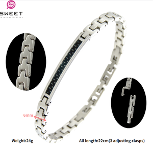 Bracciale da Uomo in Acciaio Inossidabile 316L Stile Classico con Ceramica e Energia Quantica, Ideale come Regalo di Anniversario o Matrimonio - Product Image 3