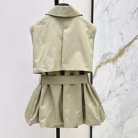 Robe en lin sans manches pour femmes, col chemise, taille élastique, robe midi décontractée blanche