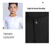 Chemise latine blanche à manches longues danse de salon moderne tenue de danse professionnelle Cha Cha Tango pantalon de danse pour garçons