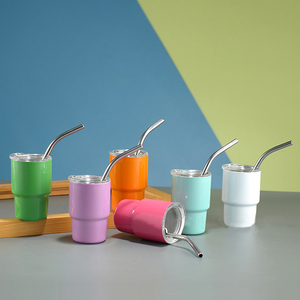 卸売3オンス5オンス7オンスミニ18/8ステンレス鋼散弾ガラスタンブラー美容用品店ストローレーザー彫刻シャンパンカップ付き - Product Image 6