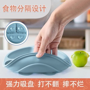 Assiette d'alimentation en silicone pour enfants, qualité alimentaire, sans BPA, avec ventouse, pour les repas des enfants de 0 à 12 mois - Product Image 2