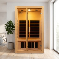 Sauna Inframerah Spektrum Penuh dari Kayu Hemlock Solid dengan Panel Kontrol untuk Penggunaan di Rumah