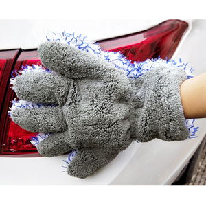 Gants de lavage de voiture Kingdetail en peluche à cinq doigts, bleu + gris, sans peluches, super absorbants, multifonctionnels, pour le nettoyage des espaces - Product Image 6
