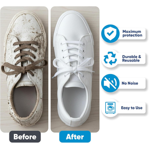 Protection durable en maille avec fermeture éclair 360 °   Sac de lavage pour chaussures réutilisable, nettoyage en profondeur, <span class=keywords><strong>2</strong></span> pièces, convient à tous les types de chaussures - Product Image 4