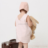 Tenue d'été en coton rayé respirant sur mesure ODM pour petites filles, robe et sous-vêtements en dentelle, 2 pièces, tailles 2T à 8 ans