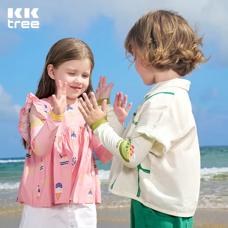 KOCOTREE 브랜드 키즈 아이스 실크 암 슬리브 어린이 만화 얼음 소매 여름 태양 UV 보호