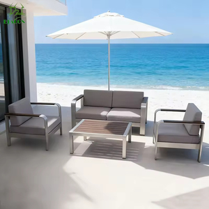 Modern Rustic Furniture Patio Lounge Set <strong>Loveseat</strong> Waterproof Brushed Aluminum Terrace <strong>Garden</strong> Sofa Set <strong>for</strong> Outdoor - Product Image 2
