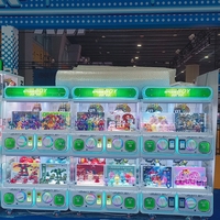 Distributeur automatique de jouets commercial à 4 compartiments, compatible avec les boîtes cadeaux et les panneaux d'autocollants personnalisés, pour sites d'amusement intérieurs, vente en gros