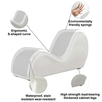 Canapé-lit en cuir PU blanc de type Dayer S avec structure en bois, Dayer-sex4, meubles pour faire l'amour, pour couple, utilisation dans le salon