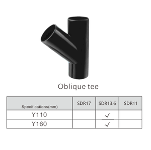 Nhựa HDPE phụ kiện HDPE chất liệu <span class=keywords><strong>45</strong></span> độ <span class=keywords><strong>Y</strong></span> chi nhánh Ống lắp bên TEE HDPE giảm TEE nước phù hợp cho đường ống nước - Product Image 3