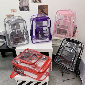 Mochila Transparente Reciclada con Opción de Logotipo Personalizado - Bolsa Impermeable con Bolsillos para Niños, Escuela, Viajes y Actividades al Aire Libre - Product Image 6