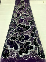 NI.AI Magnifique dentelle perlée en velours, broderie africaine, dentelle perlée en filet, matériaux pour robes de mariée et de soirée