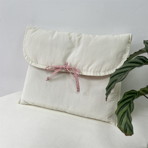 CH Eco-friendly Cute Cotton Dust Envelope Underwear <b>Bag</b> Notebook Computer Carry Case with Ribbon <b>Tablet</b> Storage - Product Image 4