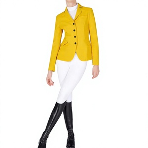 Custom Brand Name Horse Riding Women Show Coat Highly Customized <b>Equestrian</b> Yellow Color Horse Riding Show Jackets for Ladies - Product Image 6