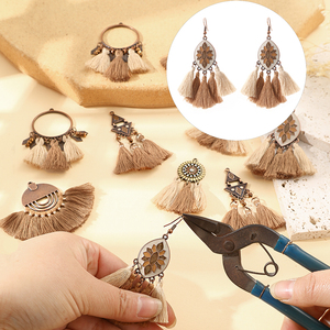 Vente en gros DIY Bohème Rétro Pendentif <span class=keywords><strong>attrape</strong></span>-rêves Accessoires de bijoux faits à la main Gland pour les fêtes Cadeaux en alliage - Product Image 2
