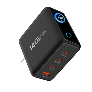 Cargador de Pared <span class=keywords><strong>4</strong></span> en 1 con Pantalla LED Digital de 140W GaN, 1 USB, 2 Puertos Tipo C, Carga Rápida PD QC3.0 para Teléfono Móvil - Product Image 5
