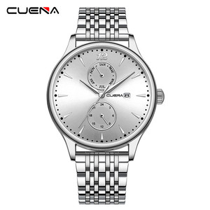 Montre <span class=keywords><strong>CUENA</strong></span> pour homme, mode, affaires, or rose, acier inoxydable, montres-bracelets à quartz, mouvement étanche, date, horloge, cadeau d'anniversaire - Product Image 6