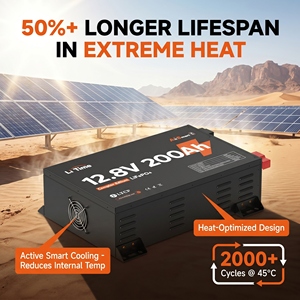 <span class=keywords><strong>Batería</strong></span> de Litio Lifepo4 LiTime 12V 200Ah, Venta al por Mayor, WiFi, Bluetooth, Alta Temperatura, CAN, RS485, Comunicación Fuera de la Red - Product Image 5