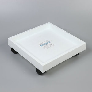 Bac à eau carré mobile avec roulettes, en PP gris, pour plantes d'intérieur et utilisation sur balcon - Product Image 3