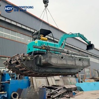 Mini-excavatrice amphibie pour marais, machine de dragage pour zones humides de 4,5 tonnes, pour le nettoyage des boues en eaux peu profondes