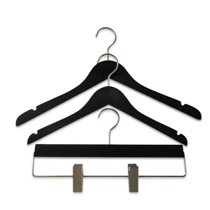 Vente en gros de tapisseries support de cintre inférieur support de cintre en bois massif robuste avec clips cintres personnalisés - Product Image 6