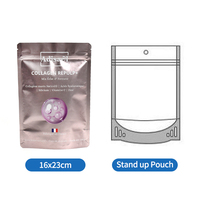 Sachet Doypack Mat Métallisé Aluminisé Personnalisé à Haute Barrière avec Fermeture Zip Refermable pour Poudre de Collagène Marin