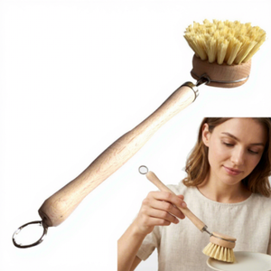 Cepillo para Platos de Bambú con Logotipo Personalizado, con Cerdas de Sisal Naturales de Larga Duración, Cepillo de Limpieza Ecológico para Cocina - Product Image 1