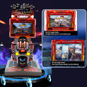 Simulateur de course de <span class=keywords><strong>moto</strong></span> pour enfants à monnayeur, machine de <span class=keywords><strong>jeu</strong></span> d'arcade Road Rider, construction en fibre de verre et métal, sans fil - Product Image 4