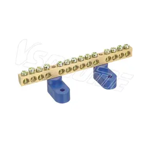 Blue Screw Brass Ground Wire Terminal Block Earth And Neutral Block