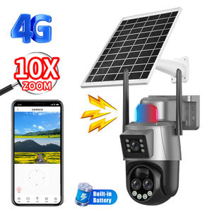 Caméra intelligente sans fil à énergie solaire 4G 3MP à double objectif ultra-fiable et haute performance pour la sécurité extérieure - Product Image 1