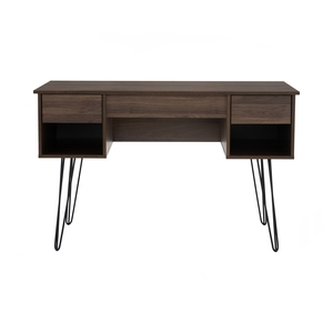 Sleek Walnut Finish SAMOS Working Desk Metal Frame Professional Computer Table for Home Office and Executive Study Room - Product Image 3