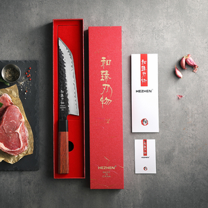 Nouveau couteau Sakimaru en acier inoxydable à haute teneur en carbone, couteau de cuisine japonais pour chef, couteau à sashimi, manche en bois rouge et corne de buffle - Product Image 6