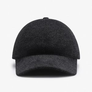 Casquettes de baseball ajustables en cachemire pour l'hiver, 100 % laine, broderie personnalisée, pour hommes et femmes, vente en gros - Product Image 2