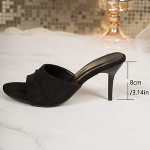 Sandalias de Gamuza Sexys para Mujer, 530, Tacón Hermoso, 2 Colores, Pantuflas, Tallas 35-43, Punta Puntiaguda, Venta Directa de Fábrica - Product Image 6