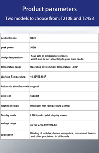 500W C470 Löt stationen Elektronischer Lötkolben OLED Größere Digital anzeige Verwendung für C115 C245 C470 Tipps - Product Image 6