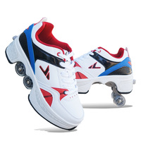 Groothandel Schaatsen Schoenen Voor Volwassenen Kids 4 Wielen Quad Kick Roller Skate Schoenen