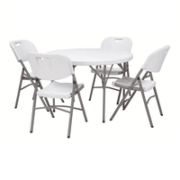 Tables Pliantes Rondes Robuste en Plastique d'Extérieur pour Mariages et Banquets de 1,8 m