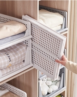 Boîte de rangement multifonctionnelle pliable à tiroir Style vêtements Panier de rangement pliable coulissant Armoire à compartiments superposés