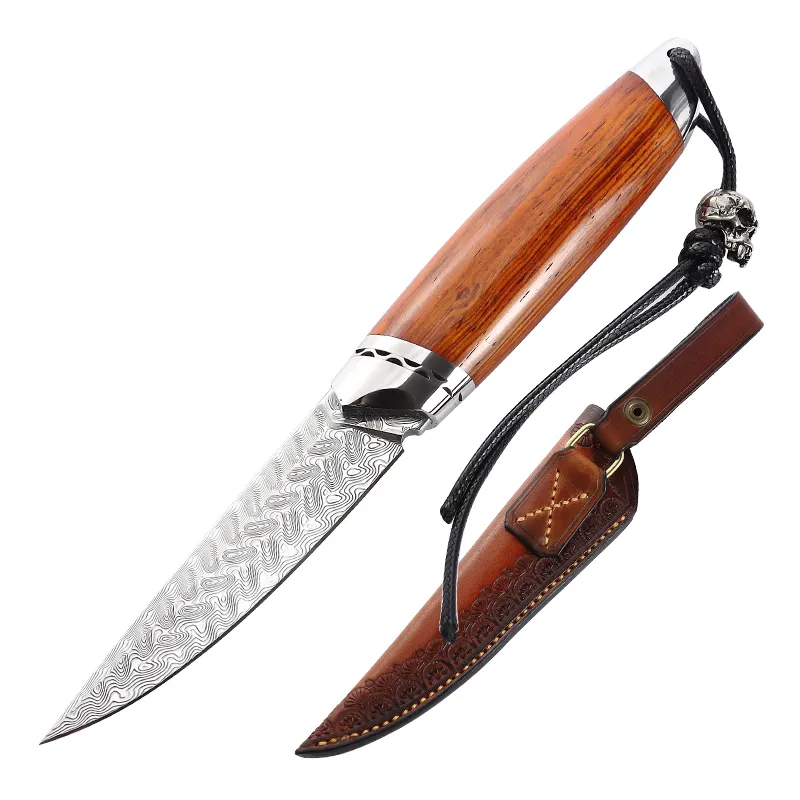 दमिश्क इस्पात चाकू शीशम संभाल शिकार डेरा डाले हुए दमिश्क चाकू ईडीसी जेब चाकू