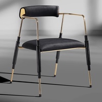 Chaise de salle à manger minimaliste italienne en métal avec accoudoirs et revêtement en tissu, mousse haute élasticité – Mobilier moderne pour restaurants