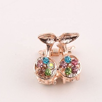 Free angepasst silber 2.5cm Mini diamant metall haar klaue mit Beads und Rhinestones gold blume haar zubehör krallen