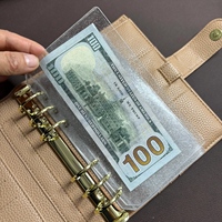 Pochettes souples en PVC à paillettes pour argent, pochettes de classeur budgétaire durables à feuilles mobiles, pochettes pré-perforées pour agenda et organisateur