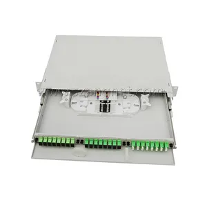 1RU 24 Fiber Ports Rack Mount Fiber Optic Distribution Patch Panel With Sliding Rail