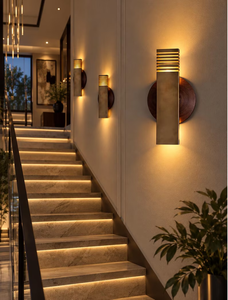 Modern Geometric Brass <b>Wall</b> Sconce Sculptural Slatted <b>Wall</b> Lamp Mid Century Decorative <b>Lighting</b> Fixture for Bedroom Living Room - Product Image 5