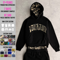 Sweat-shirts à capuche unisexes Yingling avec logo personnalisé, camouflage, vintage, brodés, lourds, avec capuche