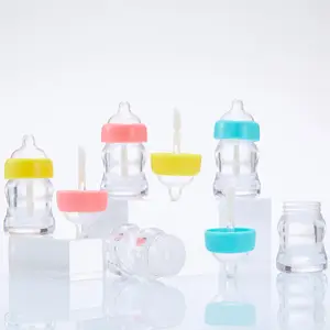 New DIY Milk Bottle Lip Gloss Tube Matte Glossy Lipgloss Custom Logo Cosmetics More 100 Colors 5G Liquid OEM Face Care