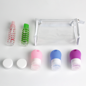 Set de viaje para rellenar botellas, botella vacía de silicona portátil, botella de plástico para champú, gel de ducha y cosméticos - Product Image 4