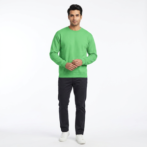 Haute qualité broderie personnalisée français éponge hommes sweat hiver surdimensionné col rond décontracté poids lourd grande taille sweats à capuche - Product Image 1